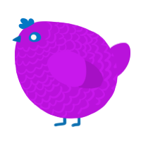 A amethyst chicken with a lace pattern