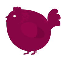 A maroon chicken with a neck-speckle pattern