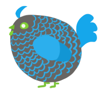 A grey and sky chicken with a lace pattern