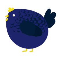 A navy and tumblr chicken with a half-lace pattern
