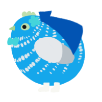 A sky and mist chicken with a bar pattern