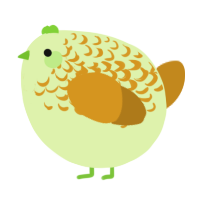 A apple and ochre chicken with a half-lace pattern