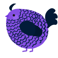 A blurple and tumblr chicken with a lace pattern