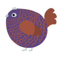 A overcast and russet chicken with a lace pattern