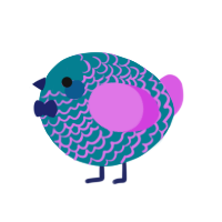 A sea and orchid chicken with a lace pattern
