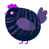 A tumblr and overcast chicken with a bar pattern