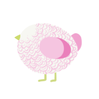 A white and pink chicken with a double-lace pattern