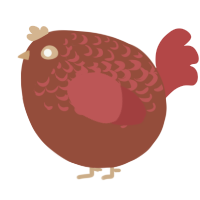 A russet and red chicken with a half-lace pattern