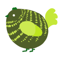 A olive and lime chicken with a bar pattern