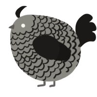 A ash and sable chicken with a lace pattern