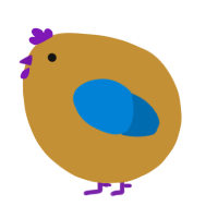 A gold and sapphire chicken