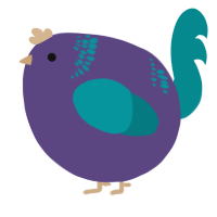 A overcast and teal chicken with a neck-band pattern