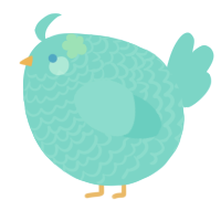 A aqua chicken with a lace pattern