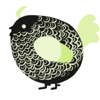 A sable and apple chicken with a double-lace pattern