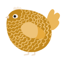 A ochre and honey chicken with a lace pattern