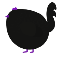 A black chicken with a half-lace pattern