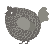 A grey and ash chicken with a lace pattern