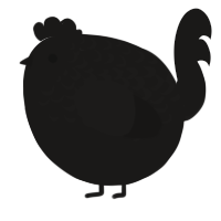 A sable chicken with a half-lace pattern