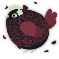 A tumblr and maroon chicken with a double-lace pattern