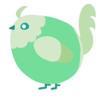 A spring and gluppy chicken with a head pattern