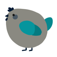 A ash and teal chicken