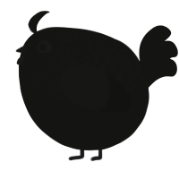 A black chicken with a half-lace pattern