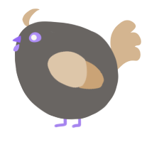 A grey and beige chicken