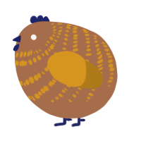 A brown and ochre chicken with a bar pattern