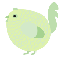 A apple and gluppy chicken with a lace pattern