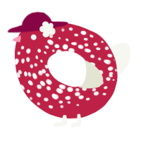 A crimson and white chicken with a speckle pattern