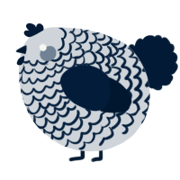 A mist and tumblr chicken with a lace pattern