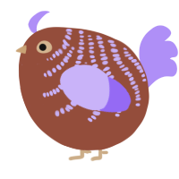 A russet and lilac chicken with a half-bar pattern