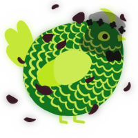 A leaf and lime chicken with a lace pattern