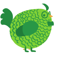 A grass and viridian chicken with a lace pattern