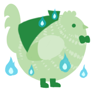 A gluppy chicken with a bar pattern
