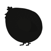 A black chicken with a half-lace pattern