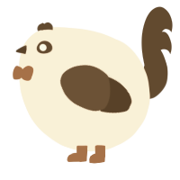 A cream and bark chicken