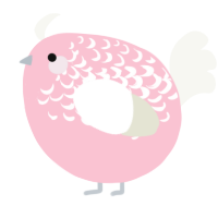 A rose and white chicken with a half-lace pattern