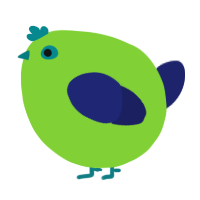 A grass and navy chicken