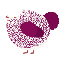 A white and wine chicken with a double-lace pattern