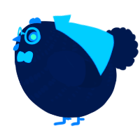 A tumblr chicken with a bar pattern