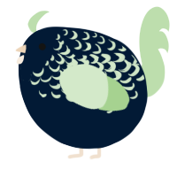A tumblr and gluppy chicken with a half-lace pattern