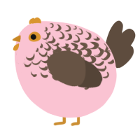 A rose and bark chicken with a half-lace pattern