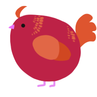 A crimson and vermilion chicken with a neck-band pattern