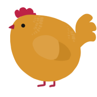 A orange chicken with a neck-band pattern