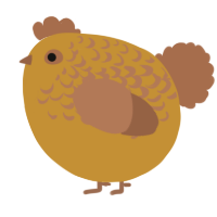 A gold and brown chicken with a half-lace pattern