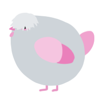A mist and pink chicken