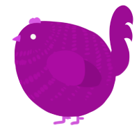 A plum chicken with a bar pattern