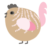 A beige and rose chicken with a half-bar pattern