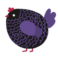 A sable and overcast chicken with a lace pattern